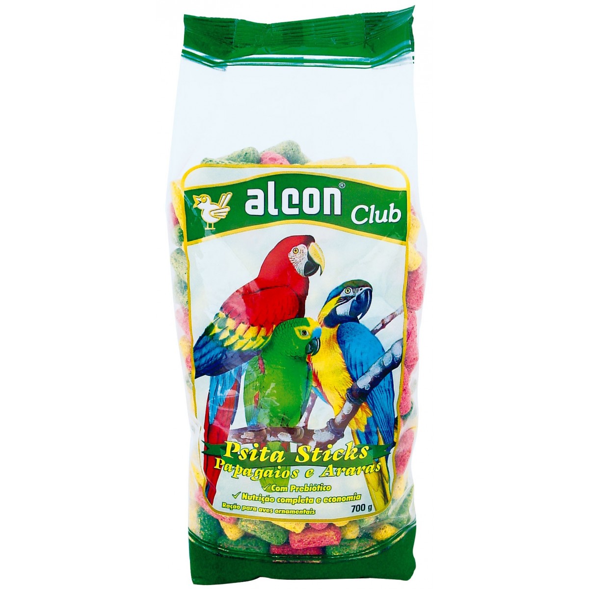 Ração Alcon Club Pássaros Psitacídeos Sticks Papagaio- 700g