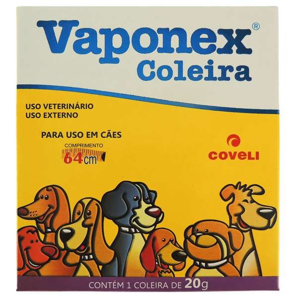 Coleira Anti Pulgas Coveli Vaponex para Cães - 20 gr