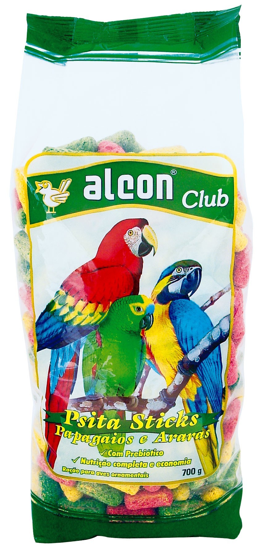 Ração Alcon Club Pássaros Psitacídeos Sticks Papagaio- 700g