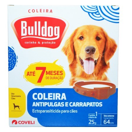 Coleira Anti Pulgas e Carrapatos Coveli Bulldog 7 para Cães