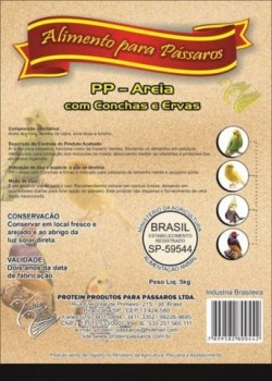 PP - AREIA com CONCHAS e ERVAS  5KG   PROTEIN PÁSSAROS