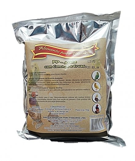 PP - AREIA com CONCHAS e ERVAS   PROTEIN PÁSSAROS