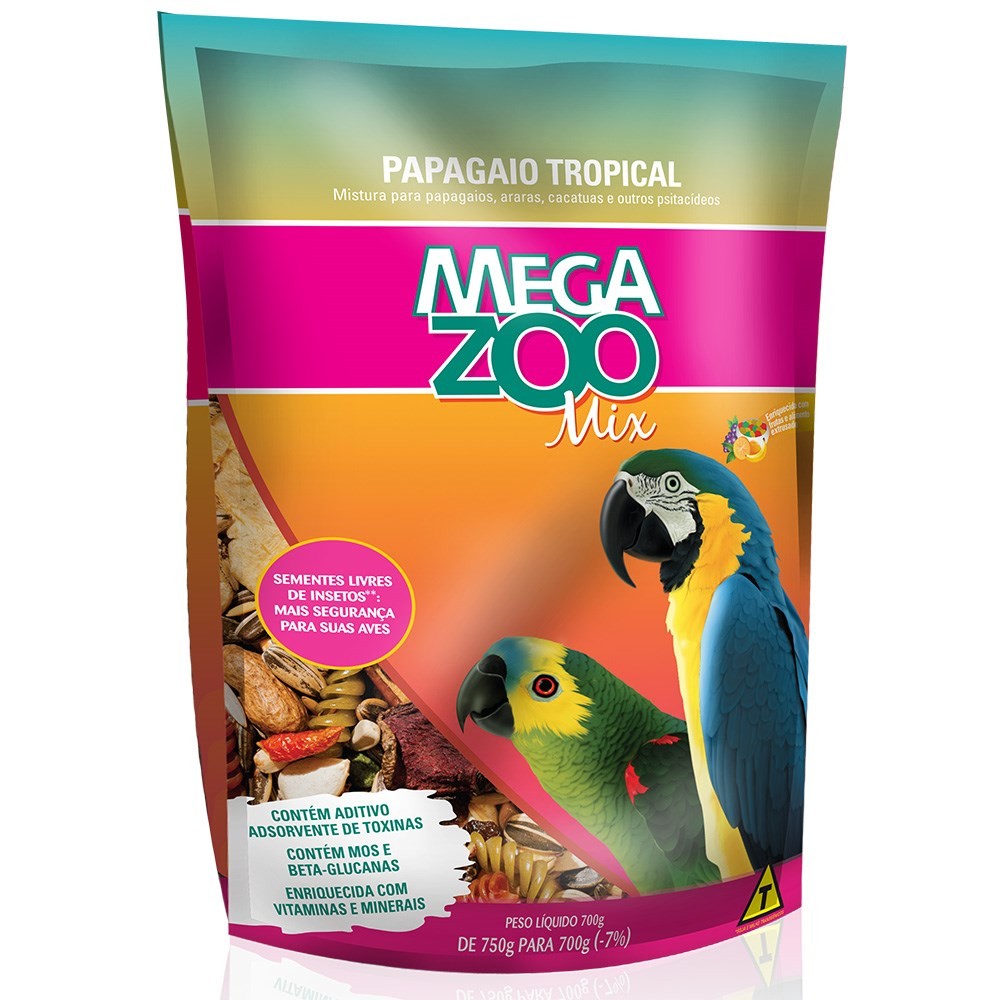 Megazoo - Mix  Papagaio Tropical- 700g