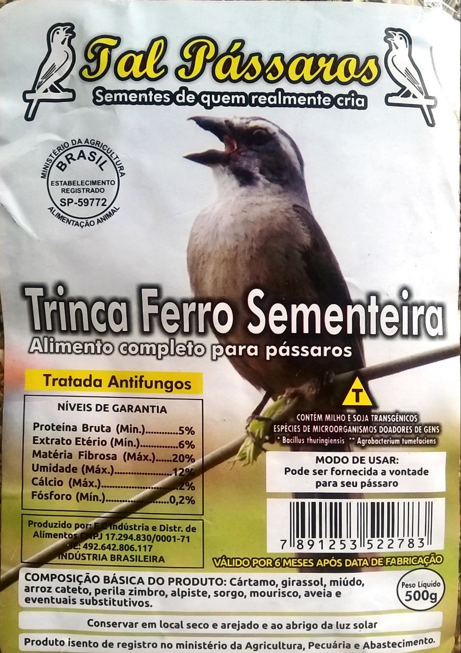 Tal Pássaros Trinca- Ferro com Sementeira 500g